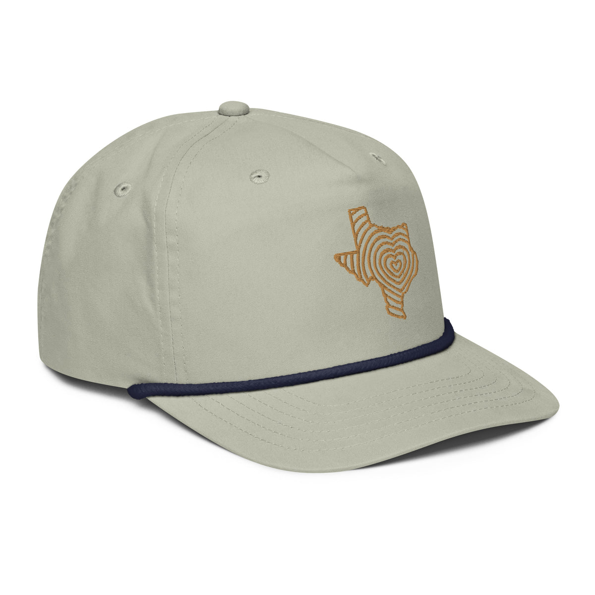 Heartbeat of Texas Gold on Tan Golf Rope Cap