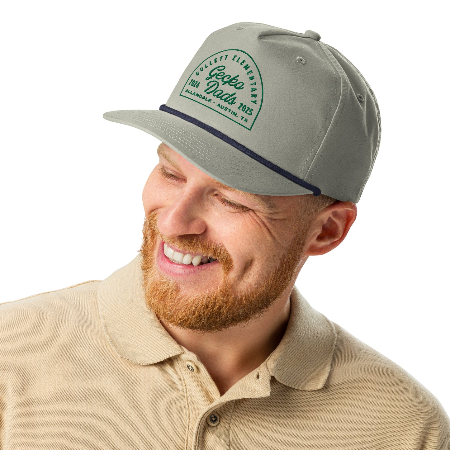 Gecko Dads Hunter Green on Tan Golf Rope Cap