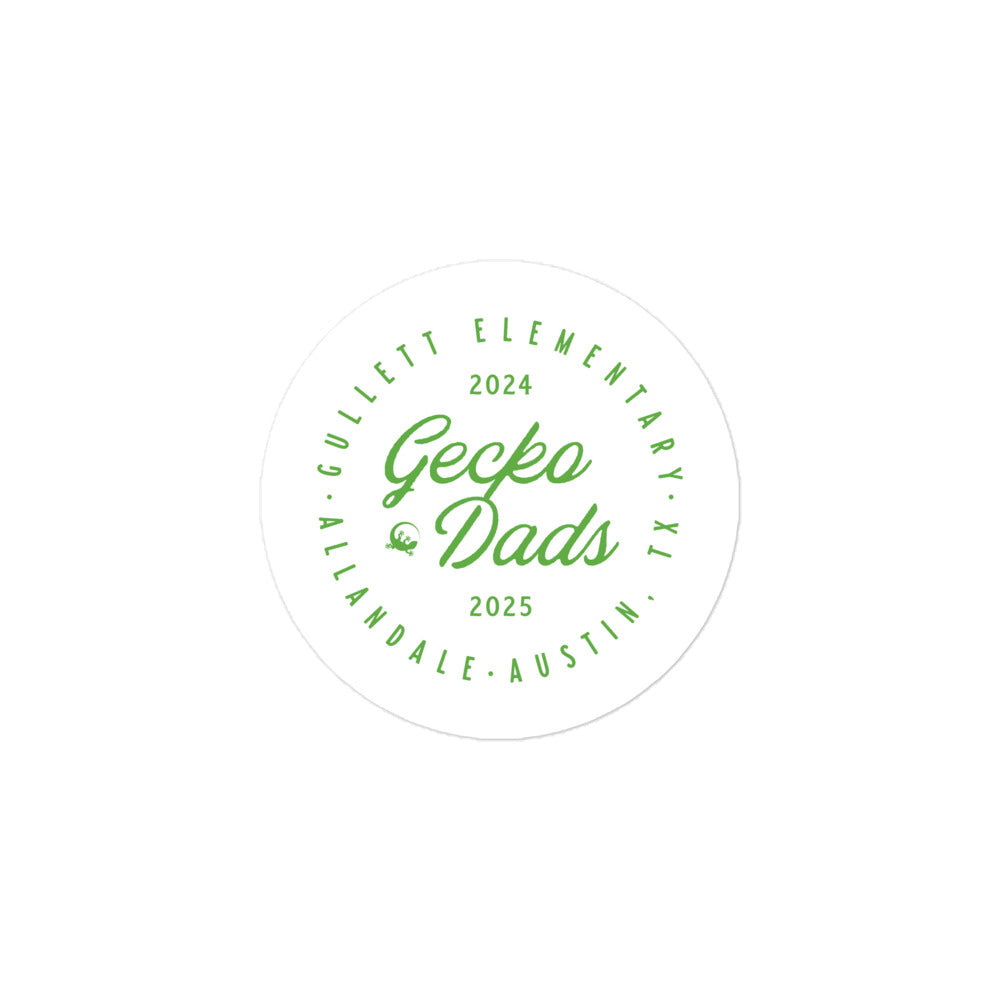 Gecko Dads 3" Green on White Bubble-Free Circle Sticker