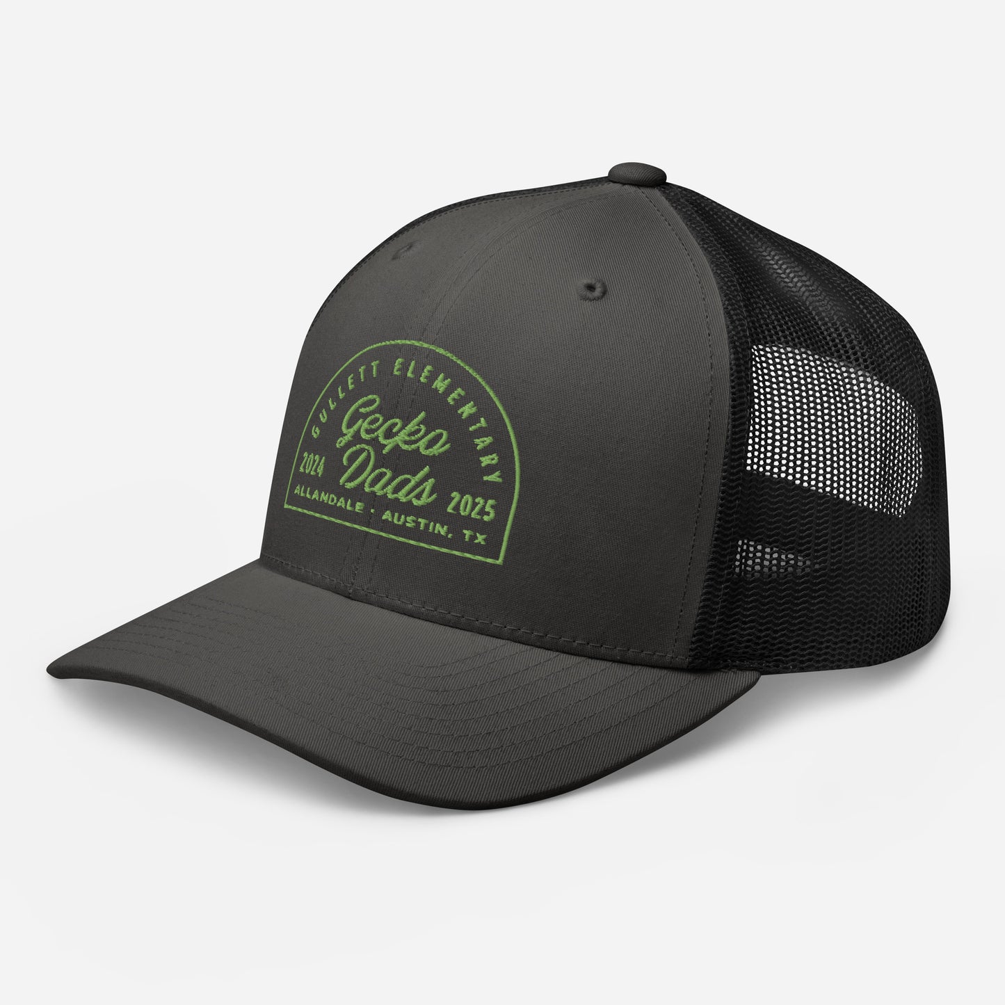 Gecko Dads Light Green on Grey Retro Trucker Cap