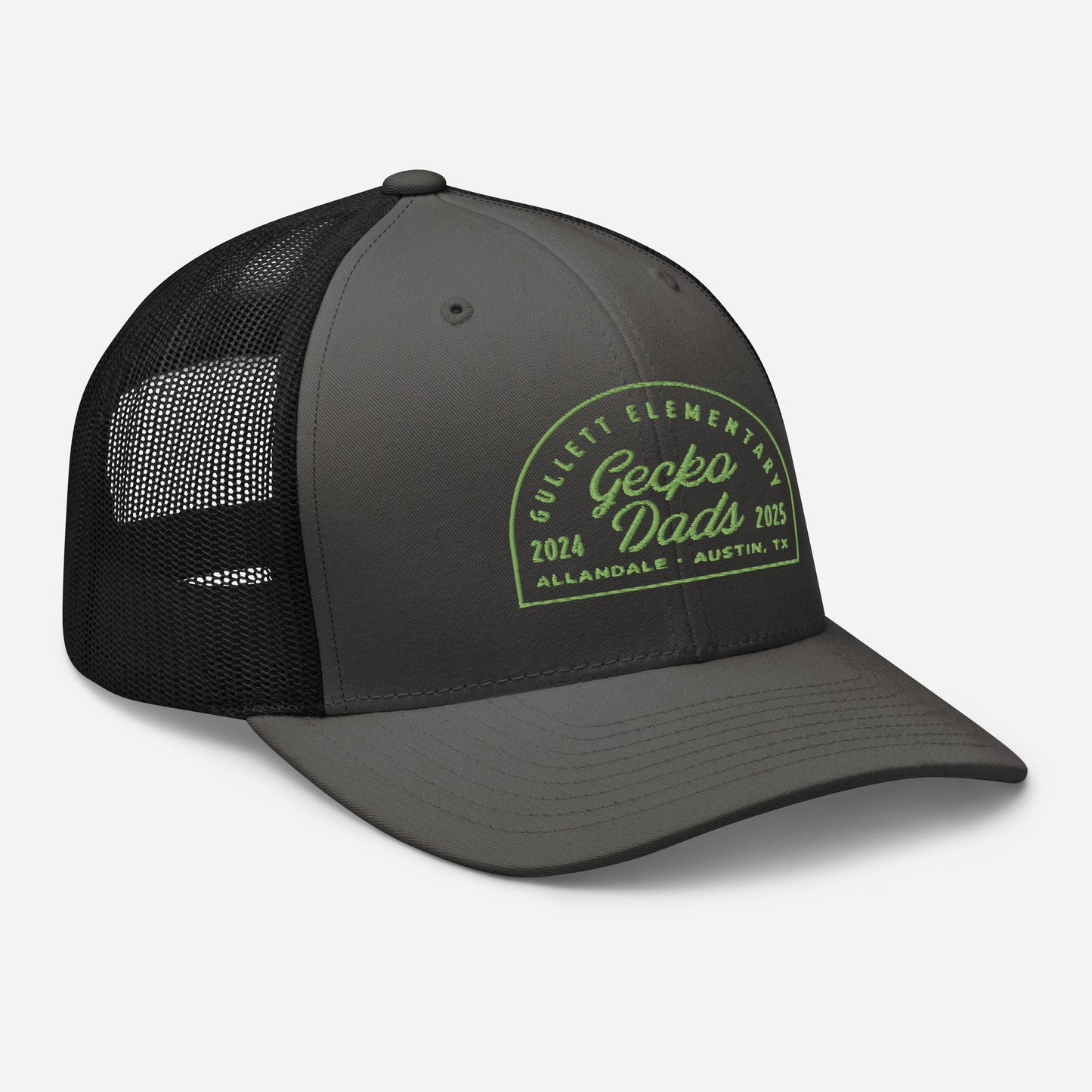 Gecko Dads Light Green on Grey Retro Trucker Cap