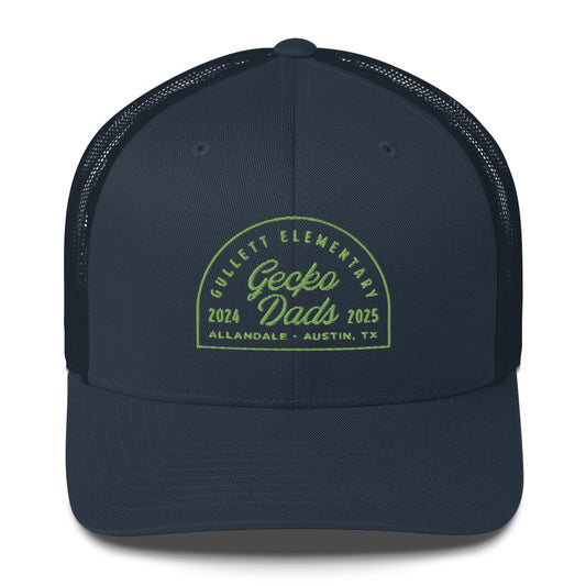 Gecko Dads Light Green on Navy Retro Trucker Cap