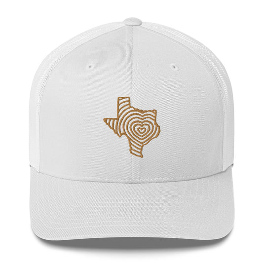 Heartbeat of Texas Gold Retro Trucker Cap