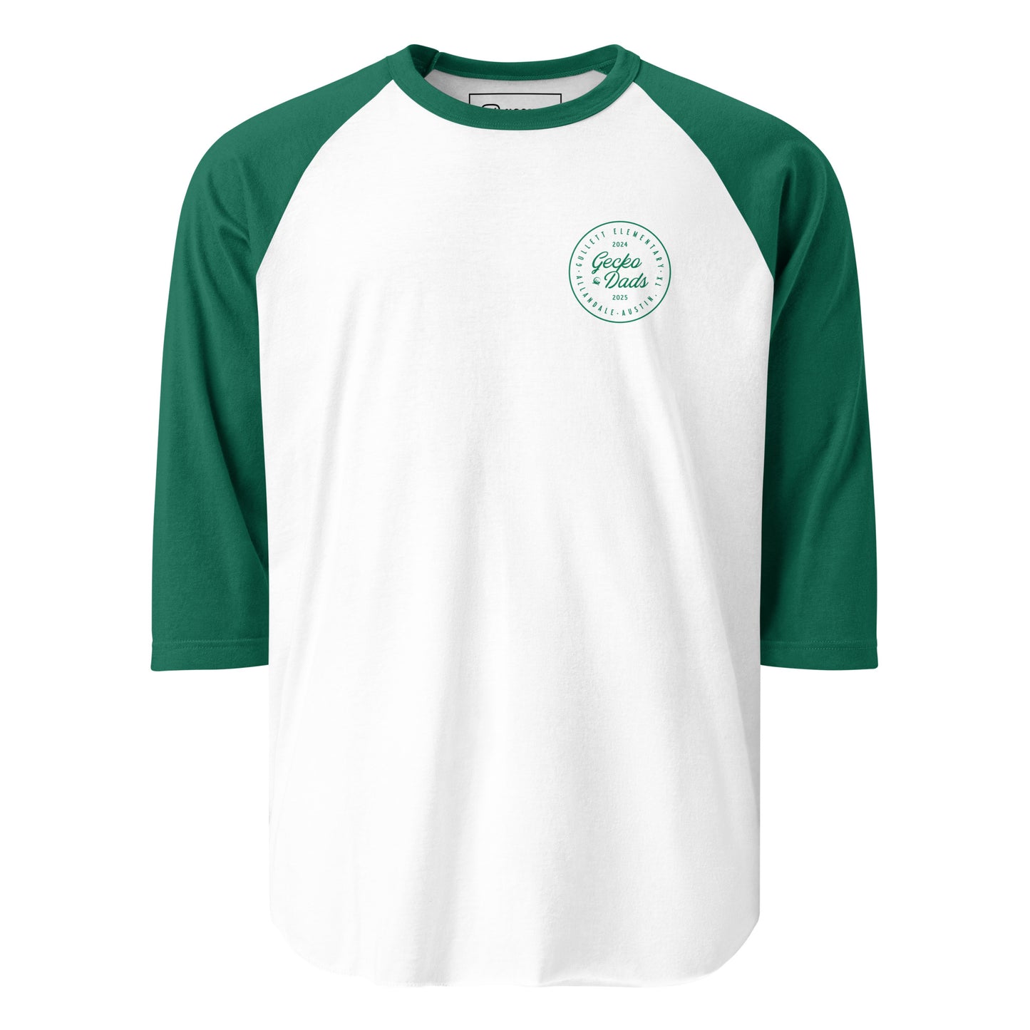 Gecko Dads Kelly Green Seal on 3/4 Sleeve Raglan Shirt