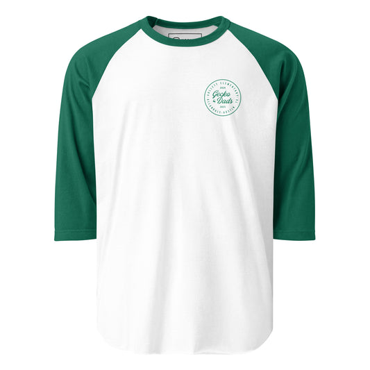 Gecko Dads Kelly Green Seal on 3/4 Sleeve Raglan Shirt