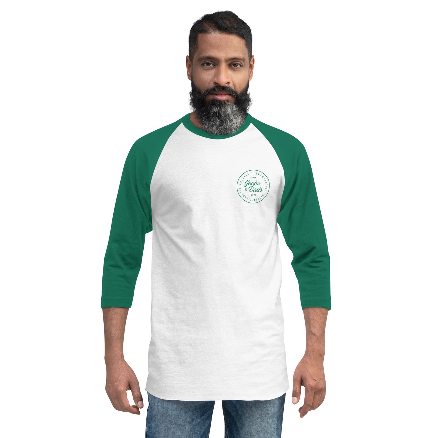 Gecko Dads Kelly Green Seal on 3/4 Sleeve Raglan Shirt