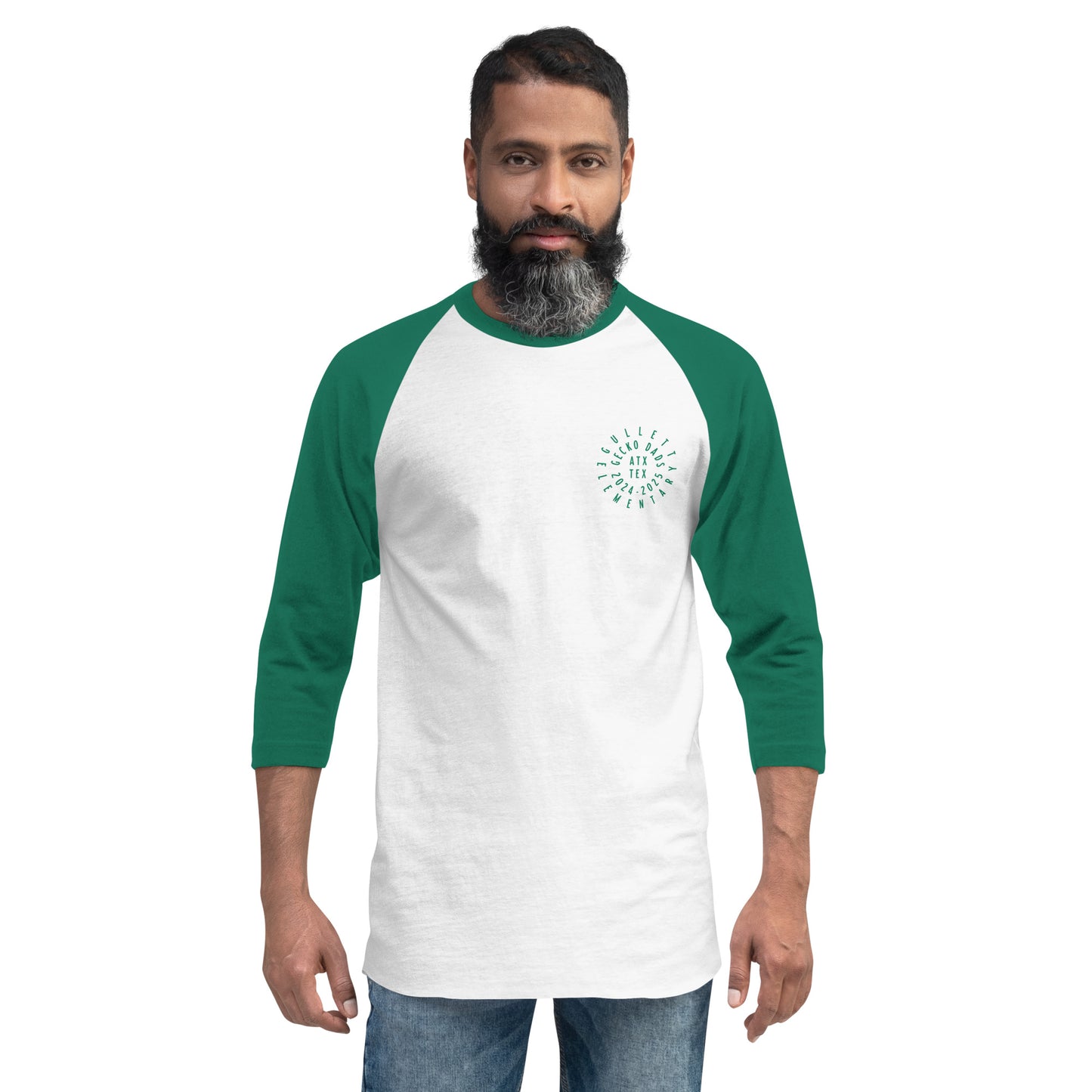 Gecko Dads Kelly Green Seal II on 3/4 Sleeve Raglan Shirt